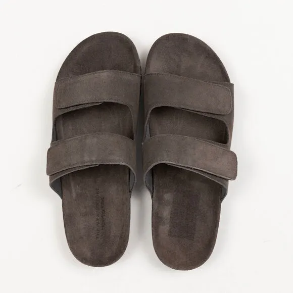 The Men's Store Men's Two Strap Sandals Grey Suide Size 10 (Store Display)