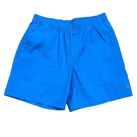 The North Face Relaxed Fit Elastic Waist Pull On Banff Blue 7&quot; Shorts Size Small