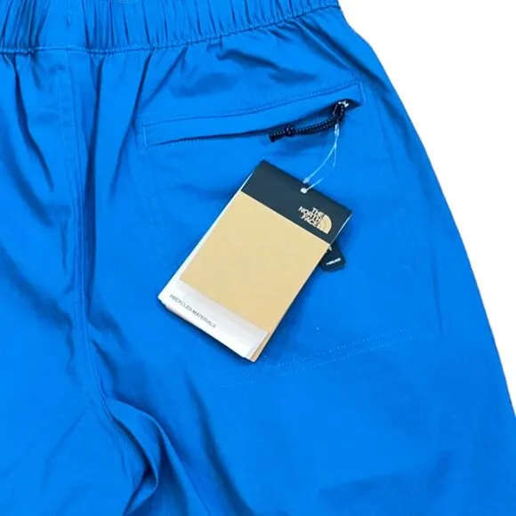 The North Face Relaxed Fit Elastic Waist Pull On Banff Blue 7&quot; Shorts Size Small