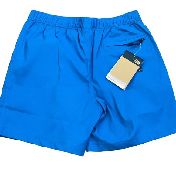 The North Face Relaxed Fit Elastic Waist Pull On Banff Blue 7&quot; Shorts Size Small