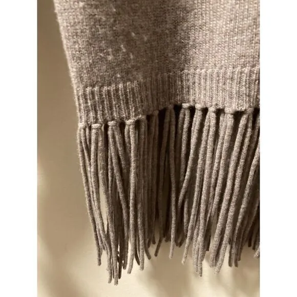 The Perfext Women's Cashmere Sweater Fringe Size XS Taupe‎  Boho
