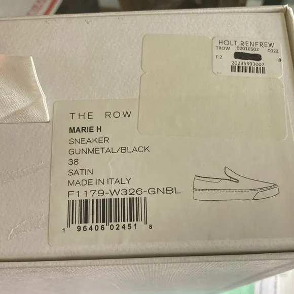 The Row Black Marie HSatin &amp; Leather Slip-On Shoes