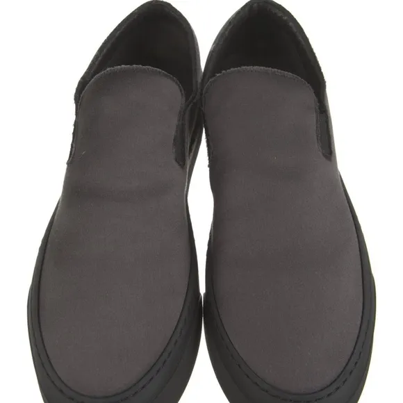 The Row Black Marie HSatin &amp; Leather Slip-On Shoes