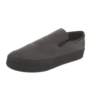 The Row Black Marie HSatin &amp; Leather Slip-On Shoes
