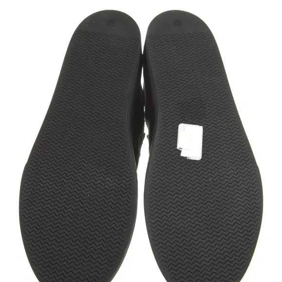 The Row Black Marie HSatin &amp; Leather Slip-On Shoes