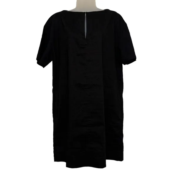 Theory Organic Crunch Linen Belted Shift Dress Size 8 Missing Belt