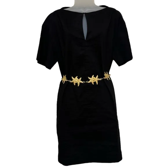 Theory Organic Crunch Linen Belted Shift Dress Size 8 Missing Belt