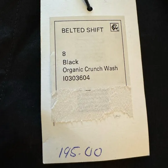 Theory Organic Crunch Linen Belted Shift Dress Size 8 Missing Belt