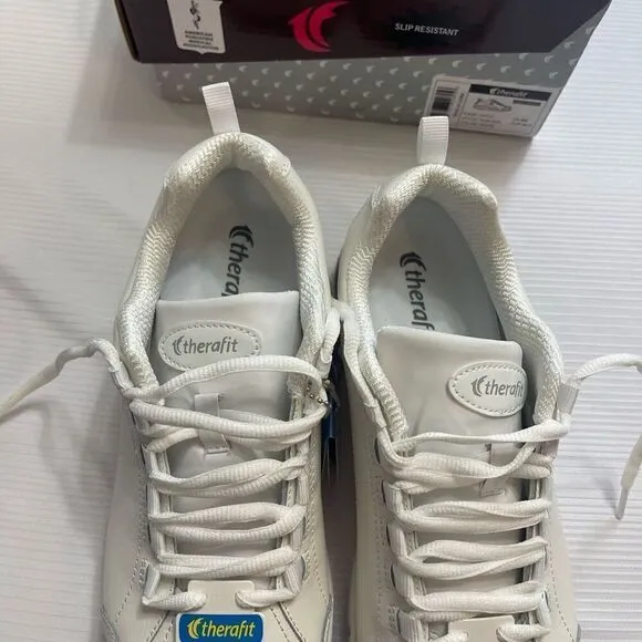 Therafit Kathy Slip Resistant Orthopedic Leather Athletic Sneakers Shoes Size 9W