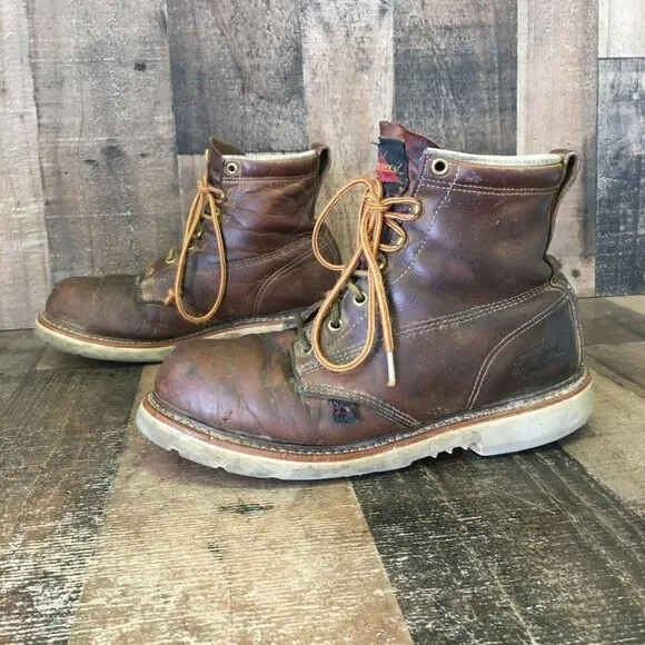 Thorogood 804-4374 Steel Round Toe Work Boots Mens 8 D