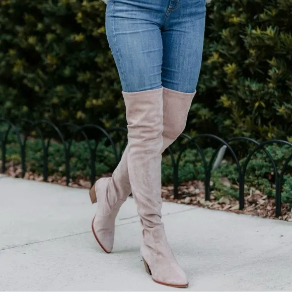 Thursday Boot Company Tan Over the Knee Boots