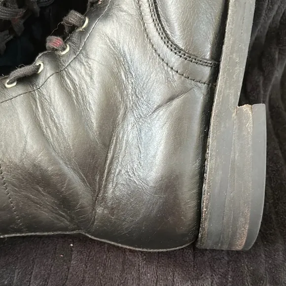 Thursday Everyday “Major” Black Leather Men's Boots Size 14 Preowned Cap Toe
