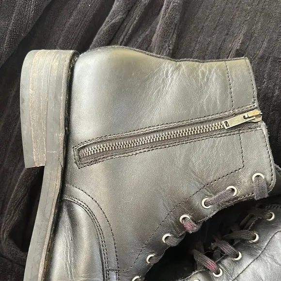 Thursday Everyday “Major” Black Leather Men's Boots Size 14 Preowned Cap Toe