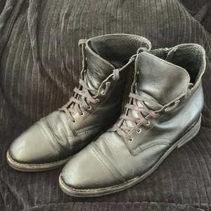 Thursday Everyday “Major” Black Leather Men's Boots Size 14 Preowned Cap Toe