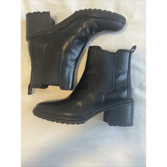 Timberland Black Leather Womens 9 Sienna High Fashion Boots $225