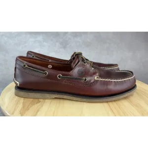 Timberland CLASSIC 2-Eye Boat Shoes Mens Size 9 Brown Leather 25077