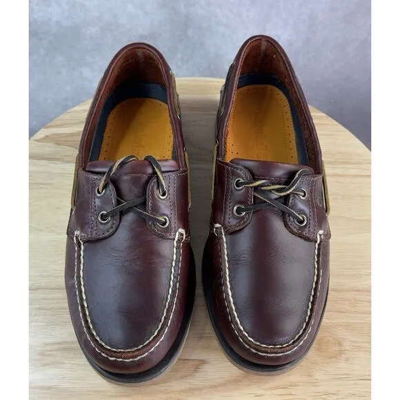 Timberland CLASSIC 2-Eye Boat Shoes Mens Size 9 Brown Leather 25077