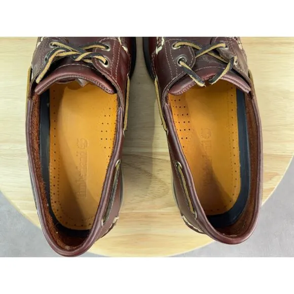 Timberland CLASSIC 2-Eye Boat Shoes Mens Size 9 Brown Leather 25077