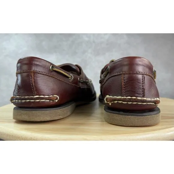 Timberland CLASSIC 2-Eye Boat Shoes Mens Size 9 Brown Leather 25077