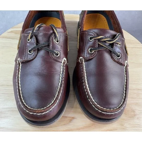 Timberland CLASSIC 2-Eye Boat Shoes Mens Size 9 Brown Leather 25077