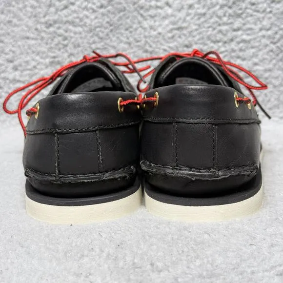 Timberland Classic 2-Eye Mens Size 11 Boat Shoes Black Leather Lace Up 1005R