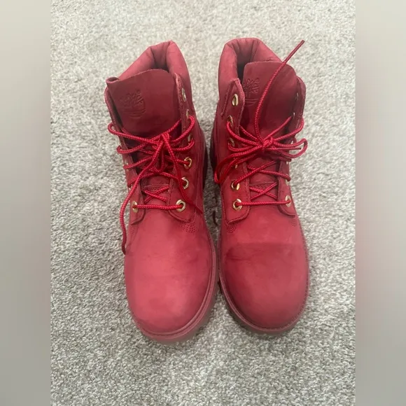 Timberland Limited Red Boots Size 6Y