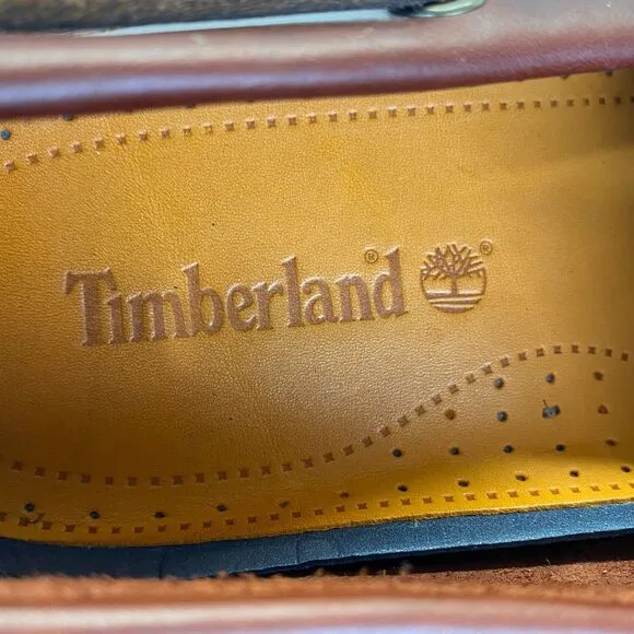 Timberland Men's 2 Eye Classic Leather Boat Shoes Brown Root Beer Sz. 10.5 25077