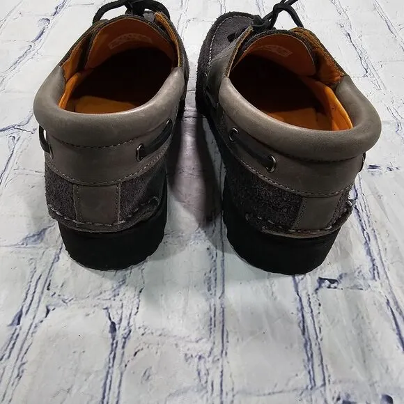 Timberland MENS 8.5 Authentic 3 Eye Classic Boat Handsewn Grey Full Grain A29Y5