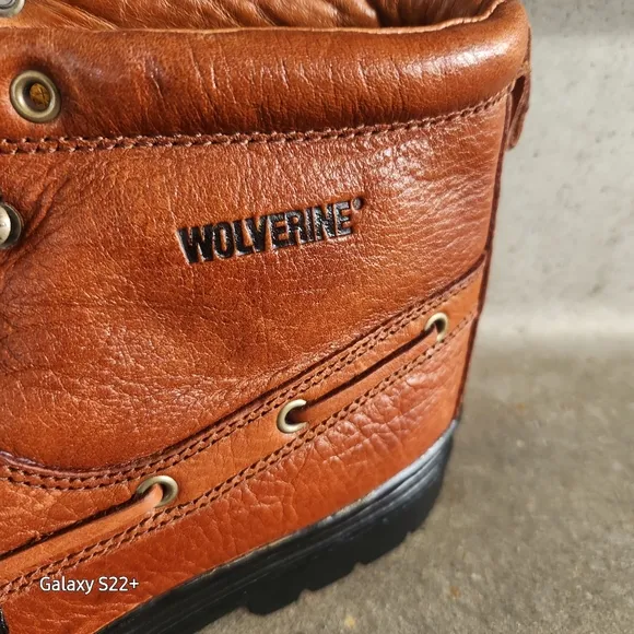 Timberland Men's Brown Leather Boots Size 9. steel toe