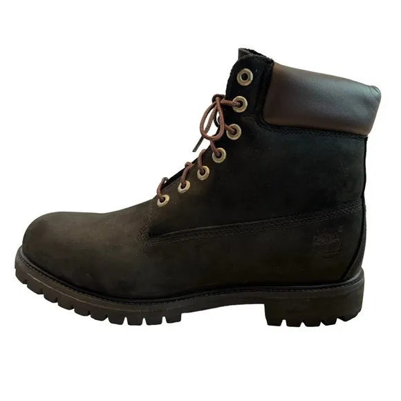 Timberland Men's Classic 6&quot; Premium Classic Boots Black Nubuck Leather Sz 11.5