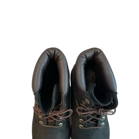 Timberland Men's Classic 6&quot; Premium Classic Boots Black Nubuck Leather Sz 11.5