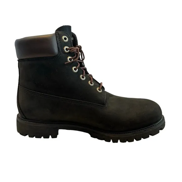 Timberland Men's Classic 6&quot; Premium Classic Boots Black Nubuck Leather Sz 11.5