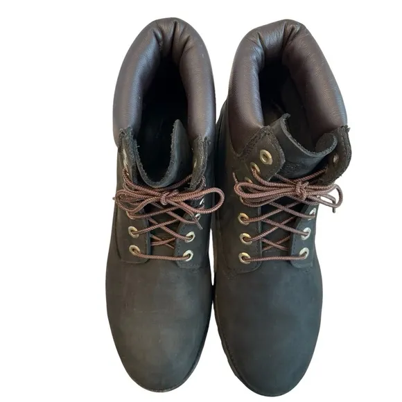 Timberland Men's Classic 6&quot; Premium Classic Boots Black Nubuck Leather Sz 11.5