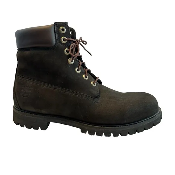 Timberland Men's Classic 6&quot; Premium Classic Boots Black Nubuck Leather Sz 11.5