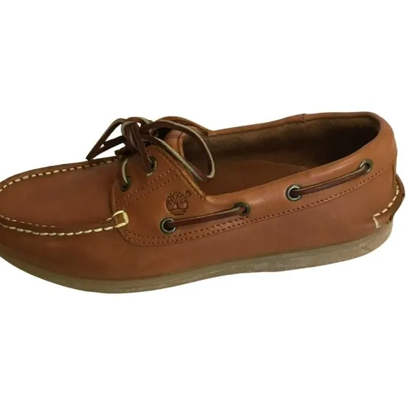Timberland Men's New With Box 75016 Classic 2-Eyelet Boat Shoe Sz 9 Tan Nautical