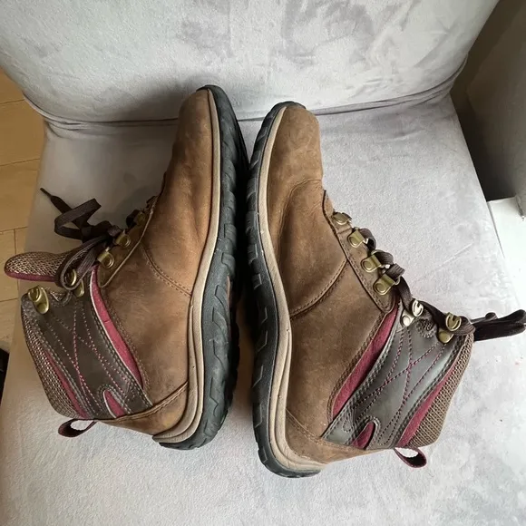 Timberland Norwood Mid Waterproof Hiking Boots Women’s 8.5 Brown Leather