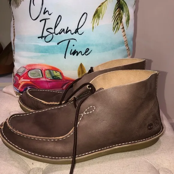 Timberland Pozu Moc Toe Chukka Brown fullgrain Shoes Size 13 Excellent Condition