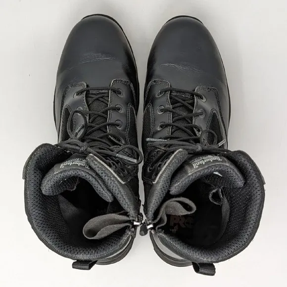 Timberland PRO Valor Duty 8&quot; Side Zip Black Tactical Boots Men's 11 M EMS 92639