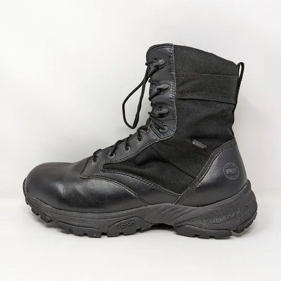 Timberland PRO Valor Duty 8&quot; Side Zip Black Tactical Boots Men's 11 M EMS 92639