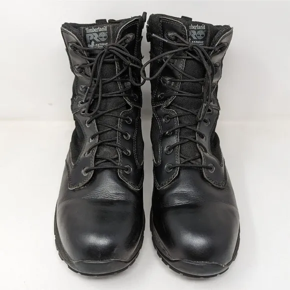 Timberland PRO Valor Duty 8&quot; Side Zip Black Tactical Boots Men's 11 M EMS 92639