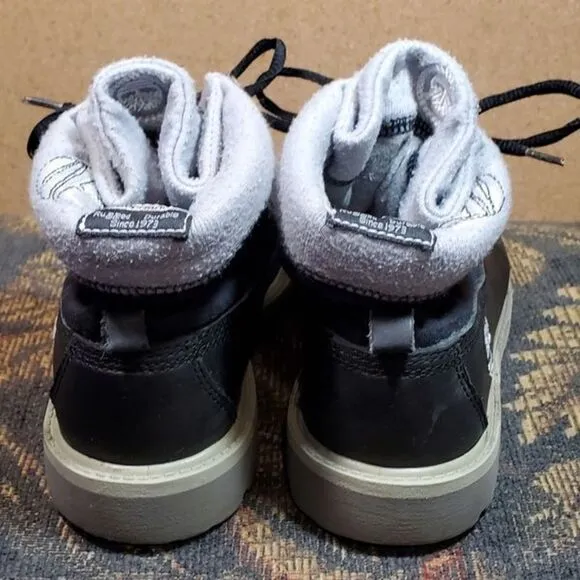 Timberland Roll Top Boys Shoes Boots Thermal Black Winter Size 2.5