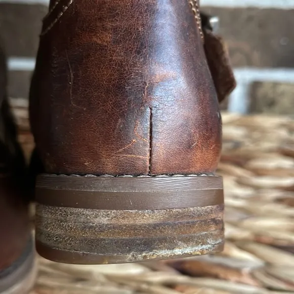 Timberland Tobacco Brown Leather Savin Hill Adjustable Shaft Riding Boots