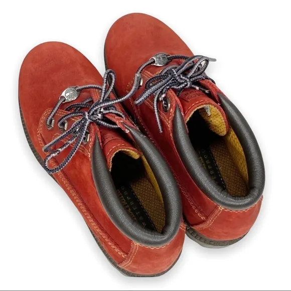 Timberland Waterproof Red Hiking Boots Size 5.5M