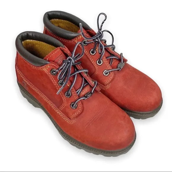 Timberland Waterproof Red Hiking Boots Size 5.5M