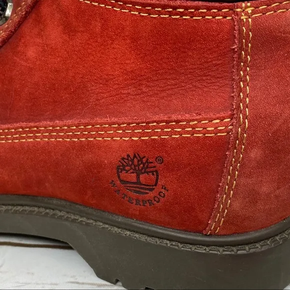Timberland Waterproof Red Hiking Boots Size 5.5M