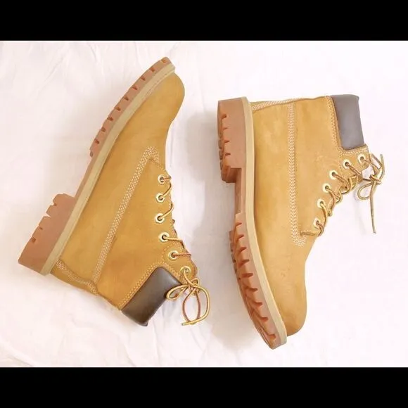 Timberland 6 Inch Tan Premium Leather Ankle Boots