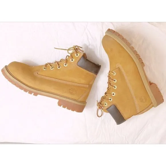 Timberland 6 Inch Tan Premium Leather Ankle Boots