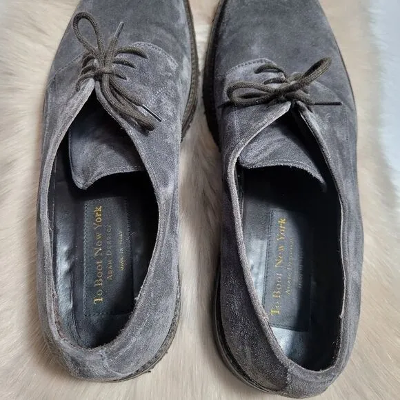 To Boot New York Men’s Adam Derick Grey Suede Oxford Rubber Sole Shoes Size 11