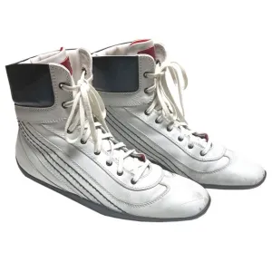 Tod's for Ferrari Women's White Leather Lace-up Racing Boots EU 40 / US 10 Italy