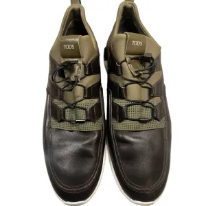 Tod's No Code Olive Green/ Brown Active Sport Light Leather Sneakers